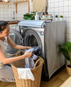 ผ้าคลุมเครื่องซักผ้าฝาหน้า(หน้าใส)